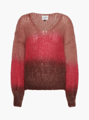 Milana LS Mohair Knit Ombre - Red Ombre