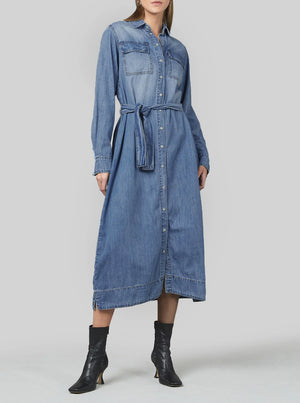 Naia Denim Dress - Pacific Blue