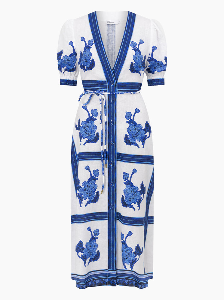 Portrait Dress - Azure Collage