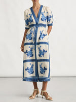 Portrait Dress - Azure Collage