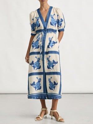 Portrait Dress - Azure Collage