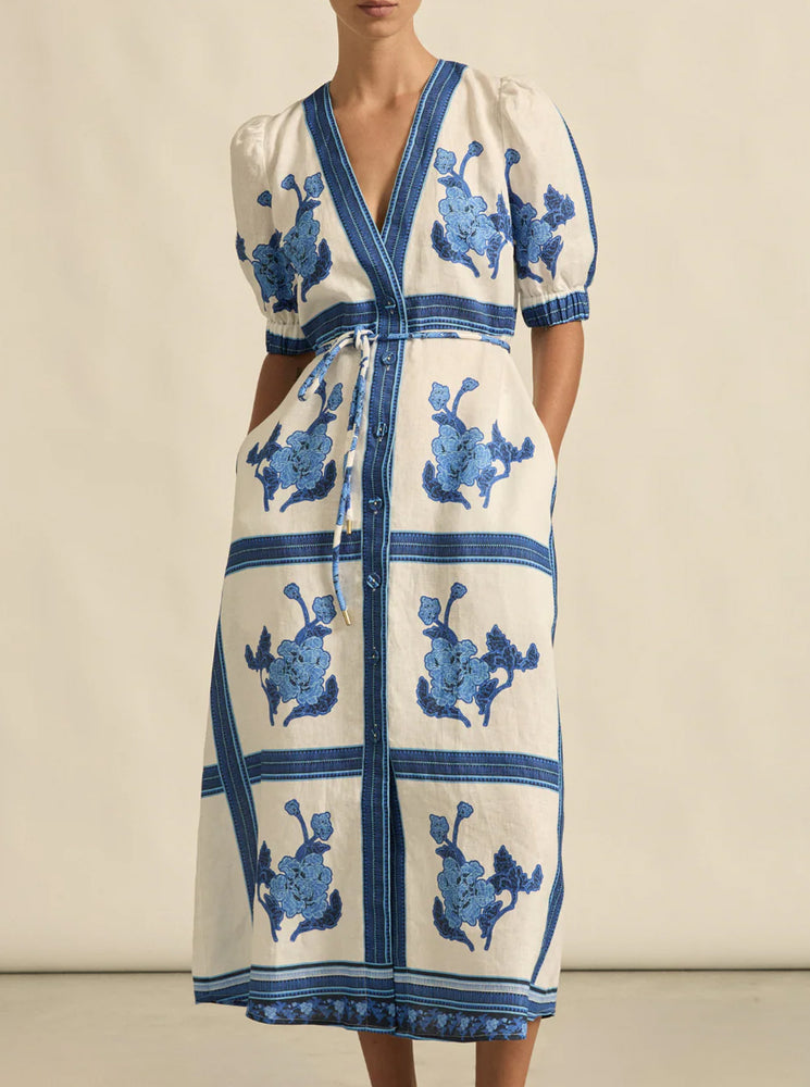 Portrait Dress - Azure Collage