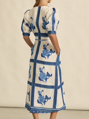 Portrait Dress - Azure Collage