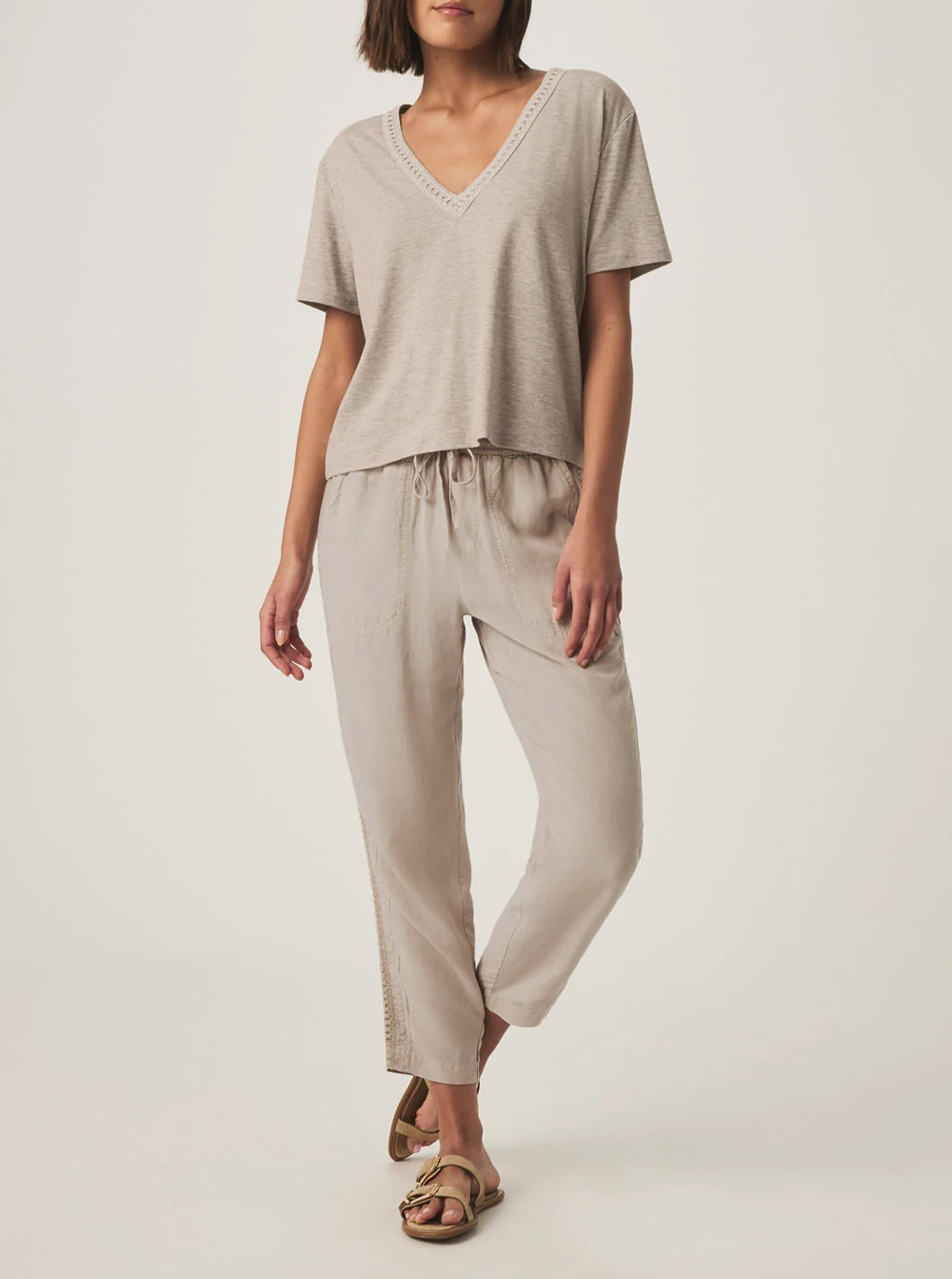 Angie Crochet Straight Leg Pant - Fawn – HEM Store