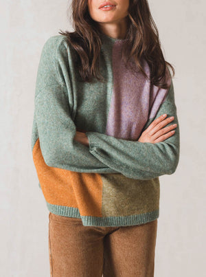 Perkins Multicolor Sweater - Green
