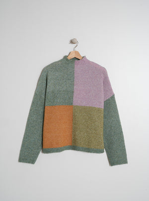 Perkins Multicolor Sweater - Green