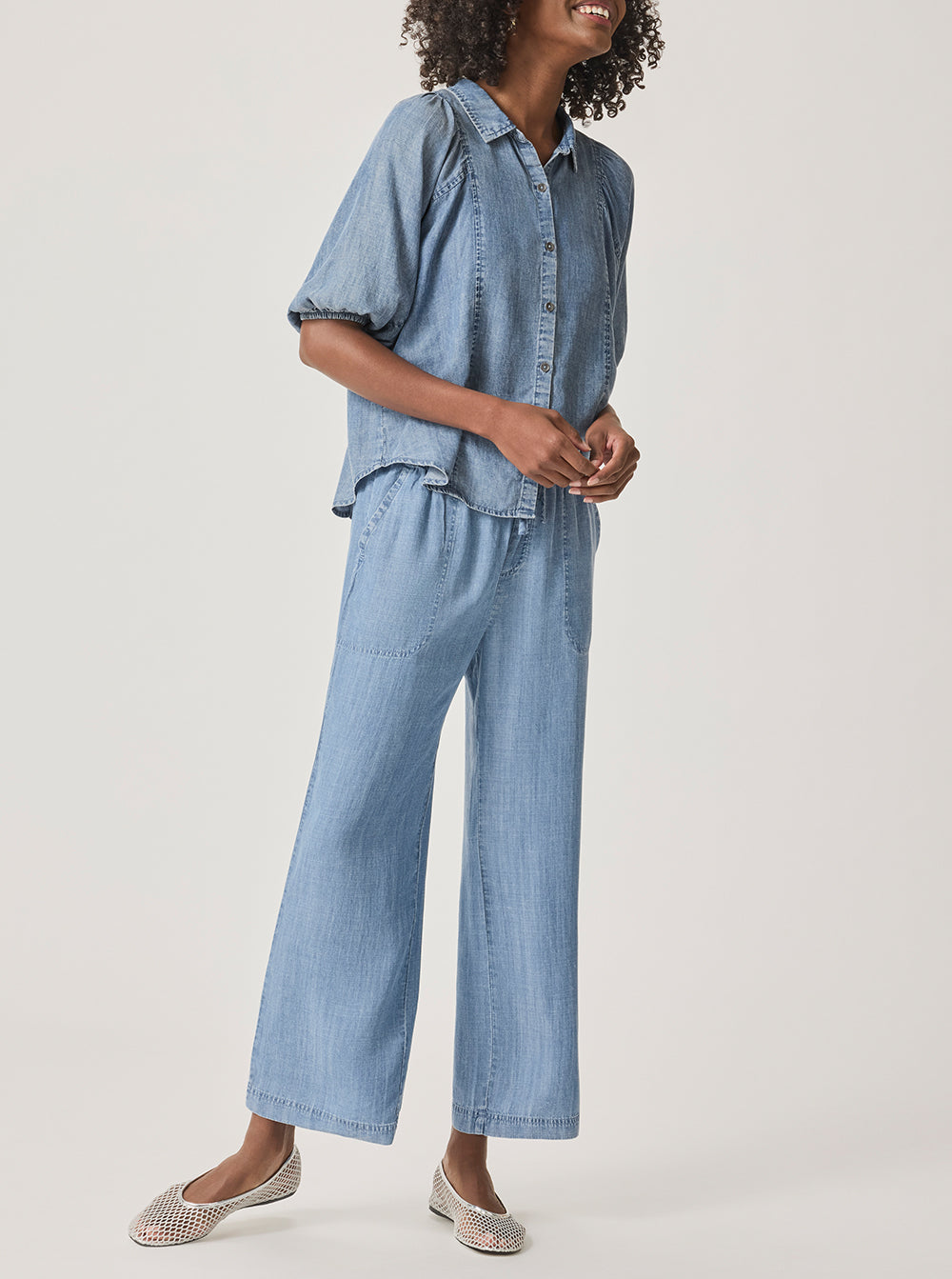 Angie Crop Wide Leg Pant - Indigo – HEM Store