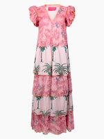 Palm Ruffle Dress - Multi Palm