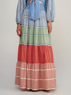 Zakar Maxi Skirt - One Color Blue