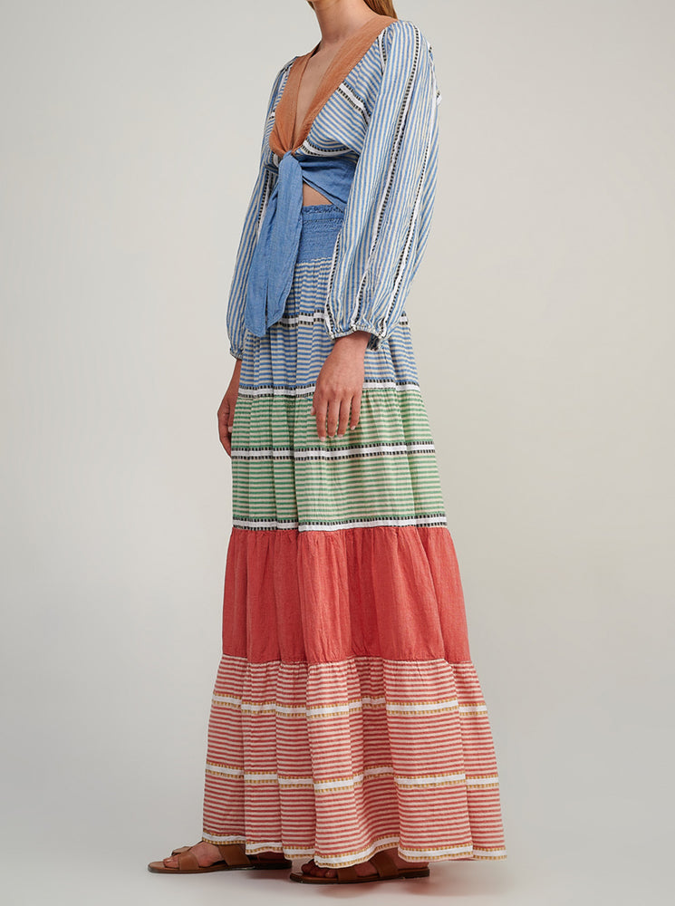 Zakar Maxi Skirt - One Color Blue