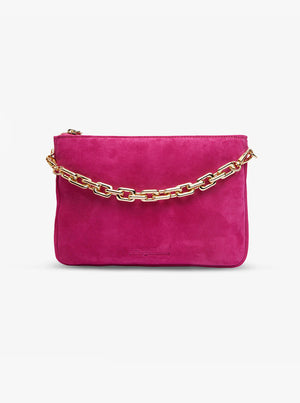 Samantha Crossbody - Hot Pink Suede