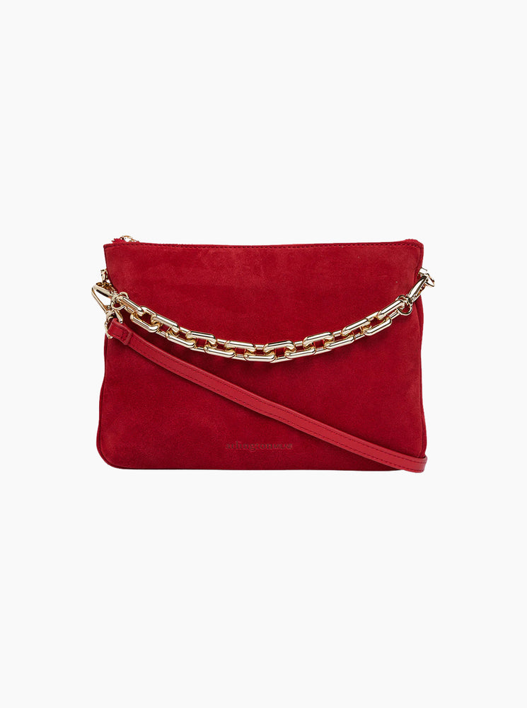 Samantha Crossbody - Red Suede