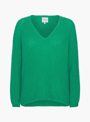 Silja V Neck Knit - Emerald Green