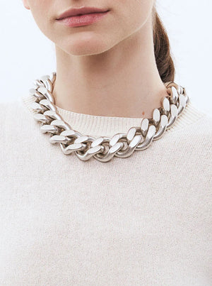 Flat Chain Necklace - Silver Vintage