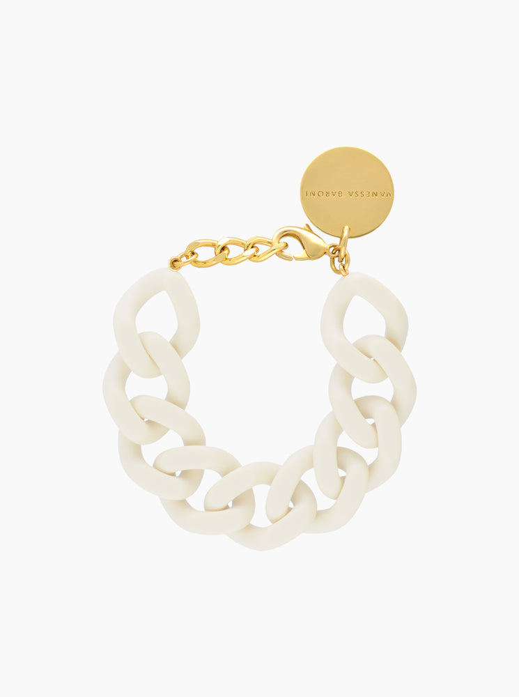 Flat Chain Bracelet - Matt Off White