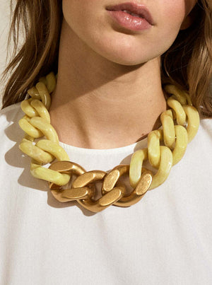 GREAT Necklace with Gold - Yellow Marble