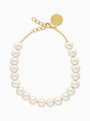 Small Beads Necklace Short - Pearl