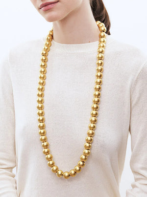 Small Beads Necklace Long - Gold Vintage