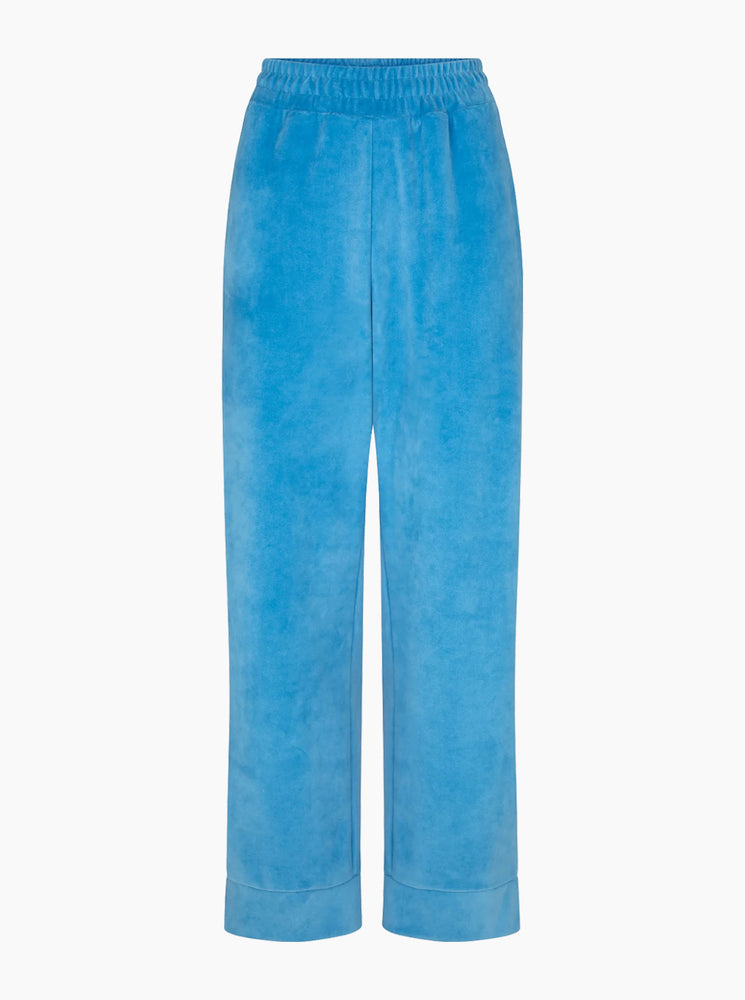 Velour Piping Pant - Dusty Blue