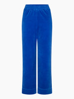 Velour Straight Leg Pant - Alpine Blue