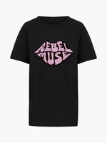 T-Shirt W. Rebel Muse Print - Black
