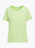 T-Shirt W. Stripes - Flashy Green/Cream Stripe