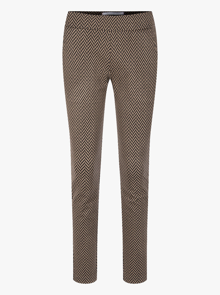 Candice O Jersey Herringbone Pant - Brown Graphical
