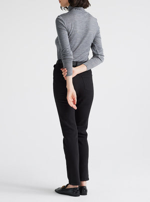 Turtle Neck Merino Tee - Mid Grey