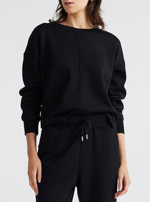 Lounge Split Hem Crew - Black