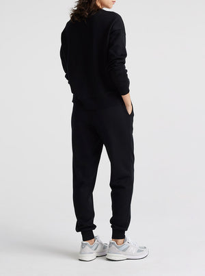 Lounge Split Hem Crew - Black