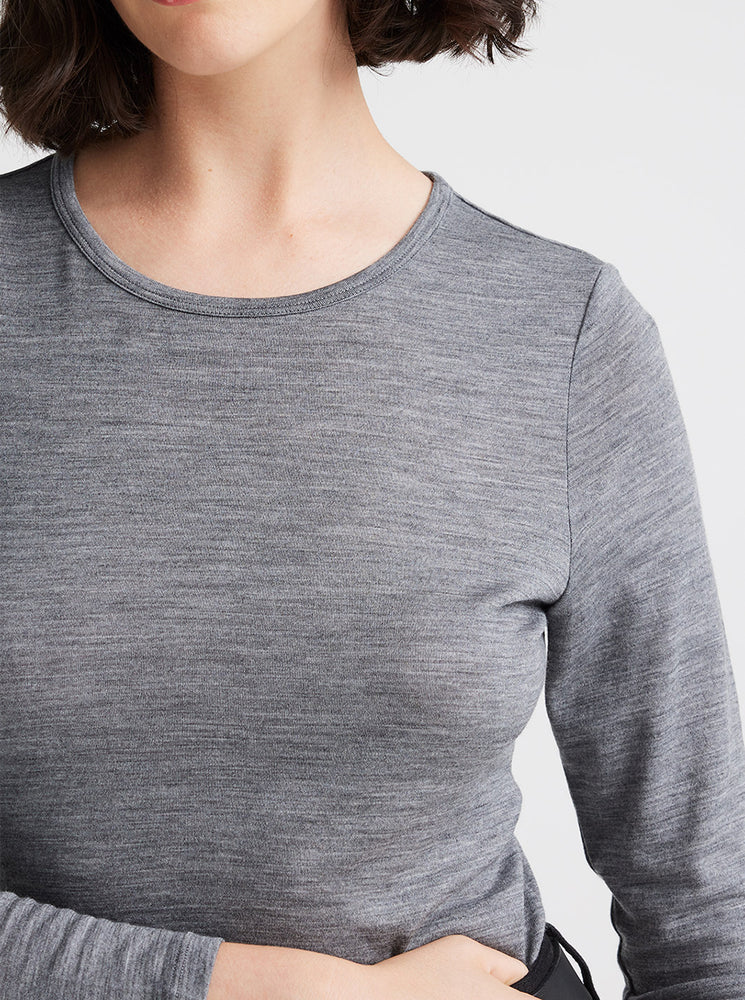 Crew Merino Tee - Mid Grey