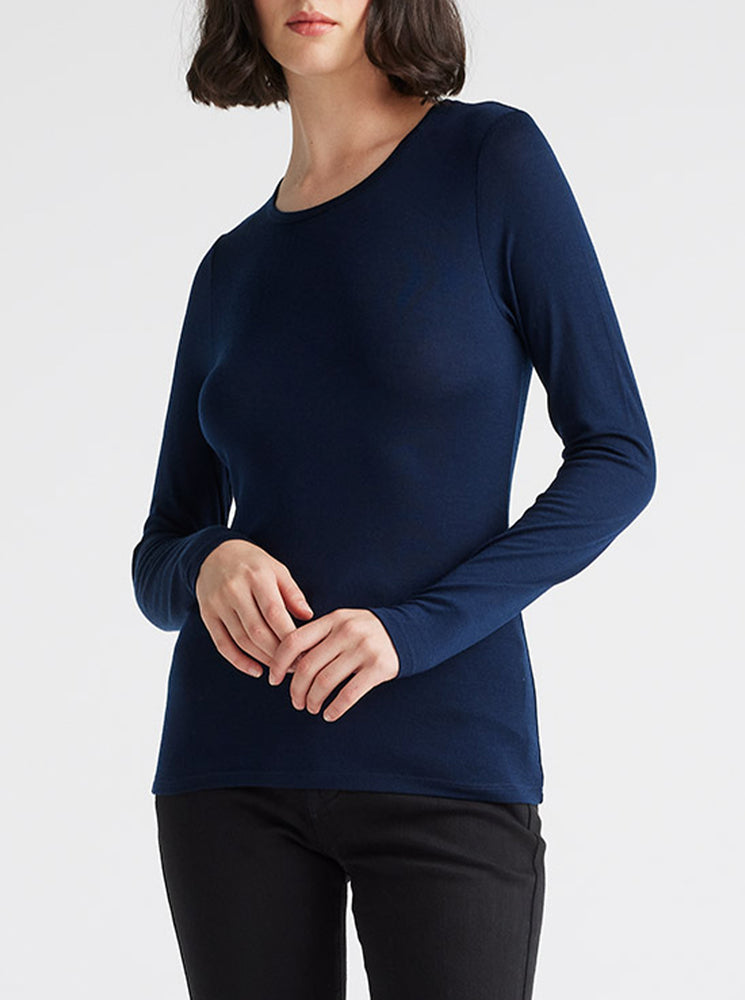 Crew Merino Tee - Navy