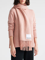 Fringed Knit Scarf - Quartz Pink