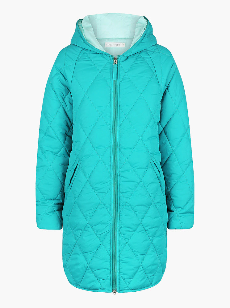 Queenie Quilted Parka - Ocean Teal/Ice