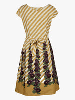 Beatrice Cap Sleeve Dress - Mustard Hollyhocks