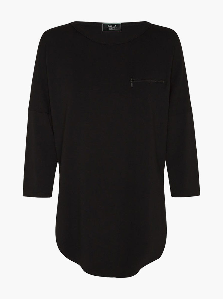 Zip Crescent Sweater - Black