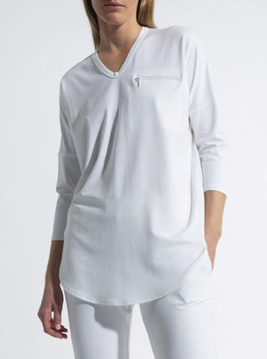 V Crescent Sweater - White