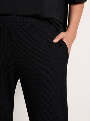 Furrow Knit Zip Stiletto Pant - Black