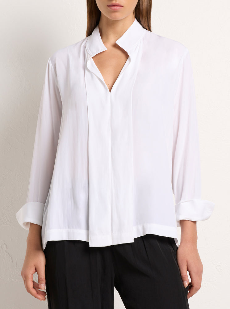 Bevel Neck Shirt - White