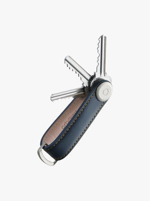 Key Organiser Leather - Navy/Tan