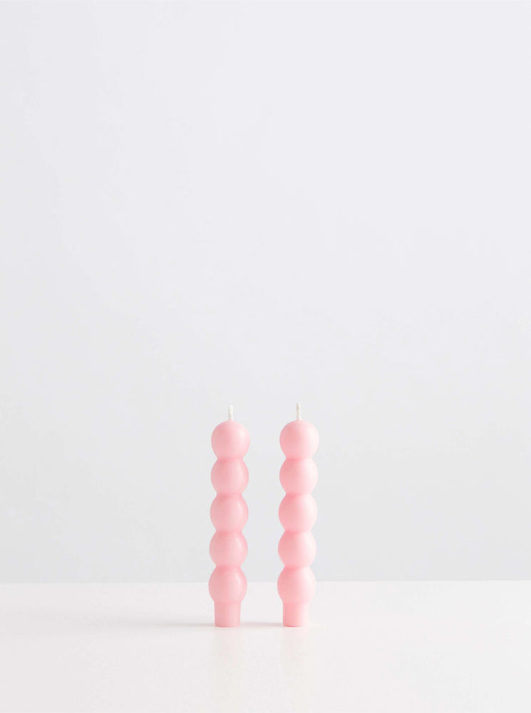 2 Volute Candles - Pink
