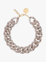 BIG Flat Chain Necklace - Multi Glitter