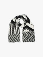 Chevron Blanket Scarf - Black & White
